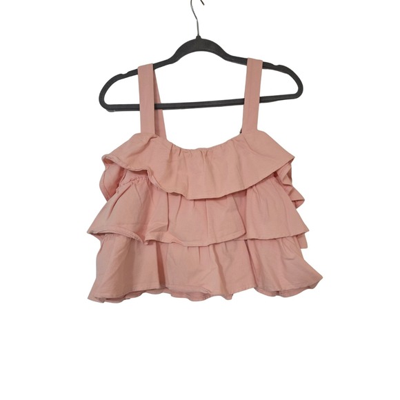 Petal + Pup Tiered Pink Denim Tank Size L NWT - Picture 2 of 5